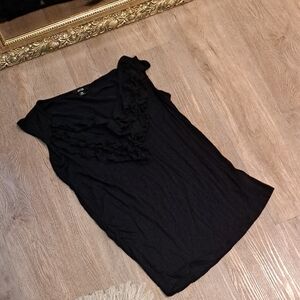Jacob Black Ruffled V-Neck Blouse